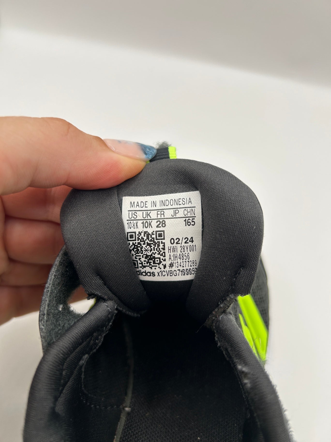 adidas Sneakers 28 Black, Neon Yellow