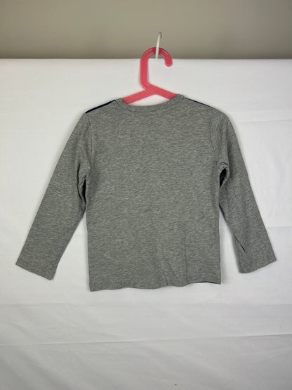 MiniBoden Long Sleeve T-Shirt 110 Gray/Multicolor