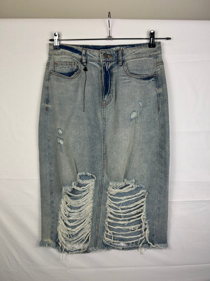 NOISY MAY Jean Skirt M Light Blue