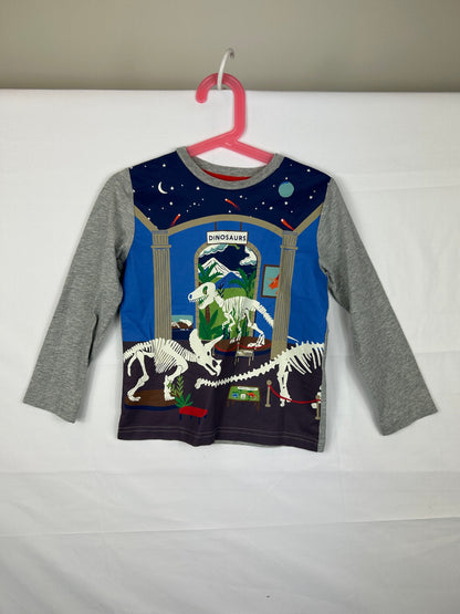 MiniBoden Long Sleeve T-Shirt 110 Gray/Multicolor