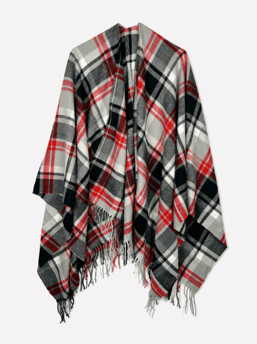 Uniqlo Poncho One size Red, Black, Gray, White