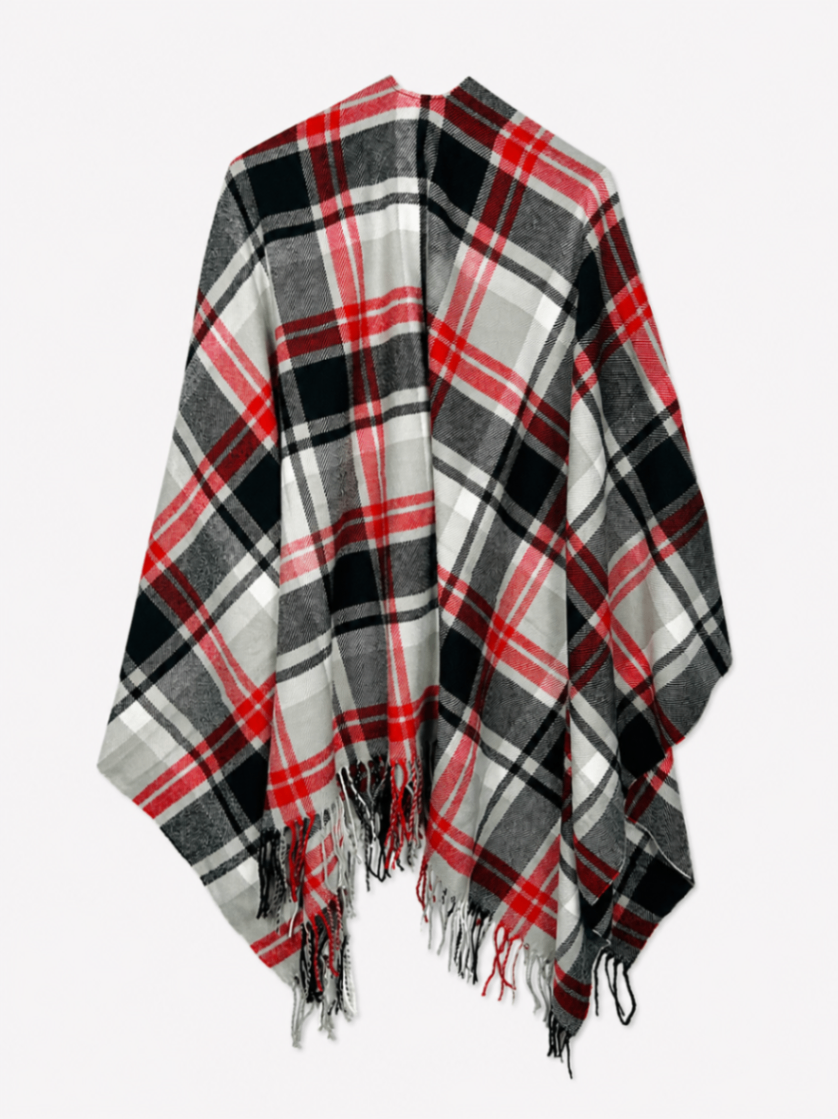 Uniqlo Poncho One size Red, Black, Gray, White