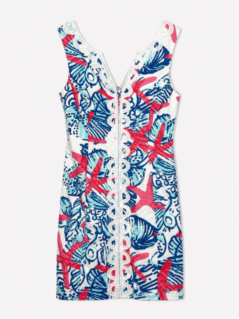 Lilly Pulitzer 4 Dress White, Blue, Red