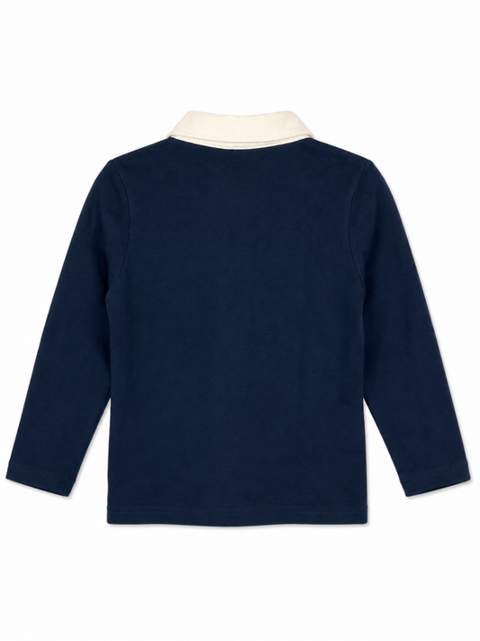 Polarn O. Pyret Shirt 110 Navy Blue and White