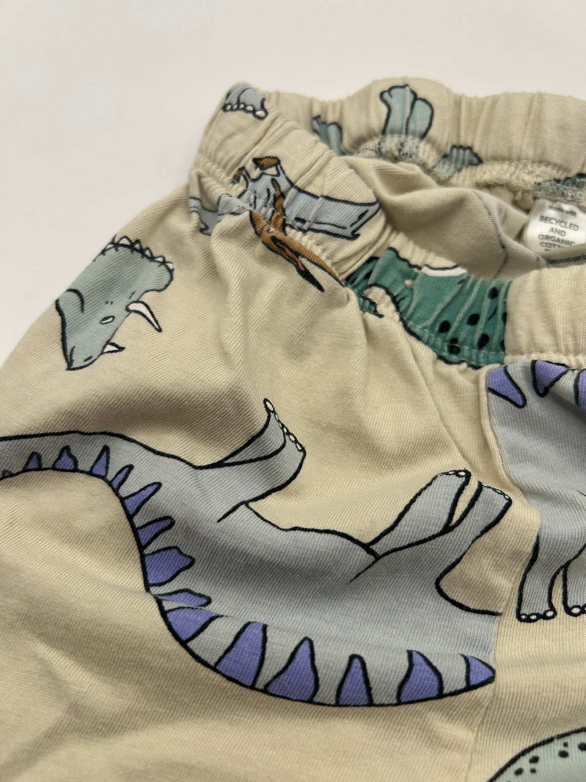 Lindex Pajamas 110 Beige with multicolor dinosaur print
