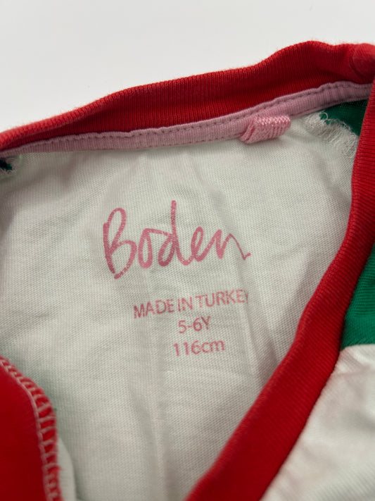 Boden Long Sleeve T-Shirt 116 White, Green, Red, Blue, Gold, Pink