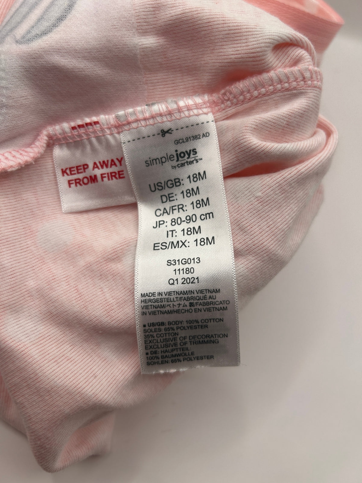 Simple Joys Carter's Sleepwear 18M Pink