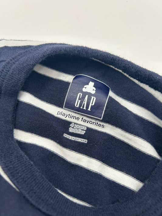 GAP Long Sleeve Shirt 4T Navy blue and white