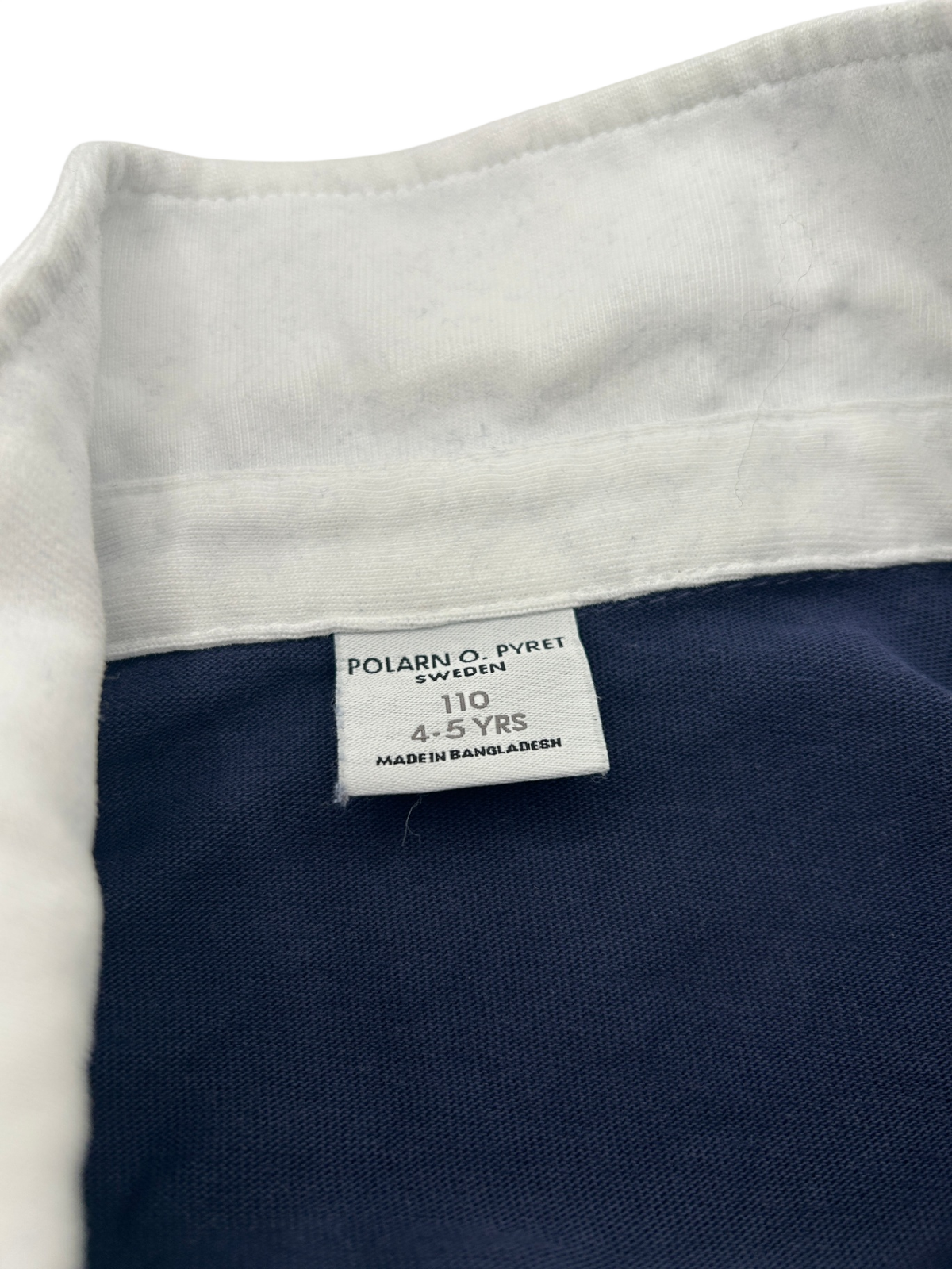 Polarn O. Pyret Shirt 110 Navy Blue and White