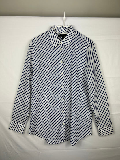 Banana Republic Shirt M White and navy blue