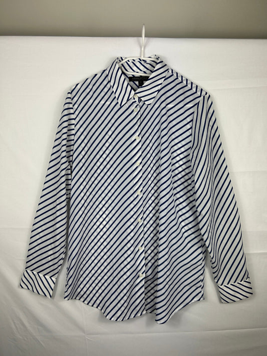 Banana Republic Shirt M White and navy blue