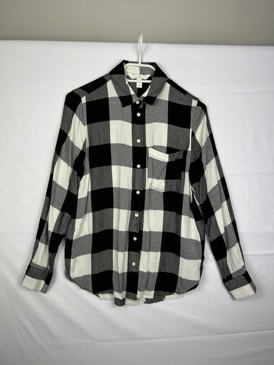 H&M Shirt 36 Black, White and Gray