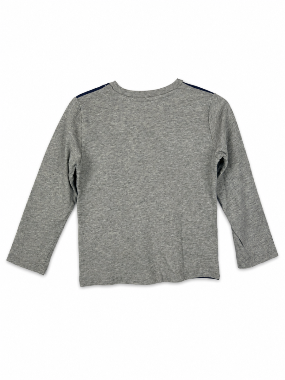 MiniBoden Long Sleeve T-Shirt 110 Gray/Multicolor