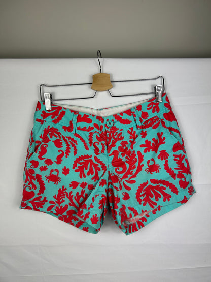 Lilly Pulitzer Shorts 4 Turquoise and red