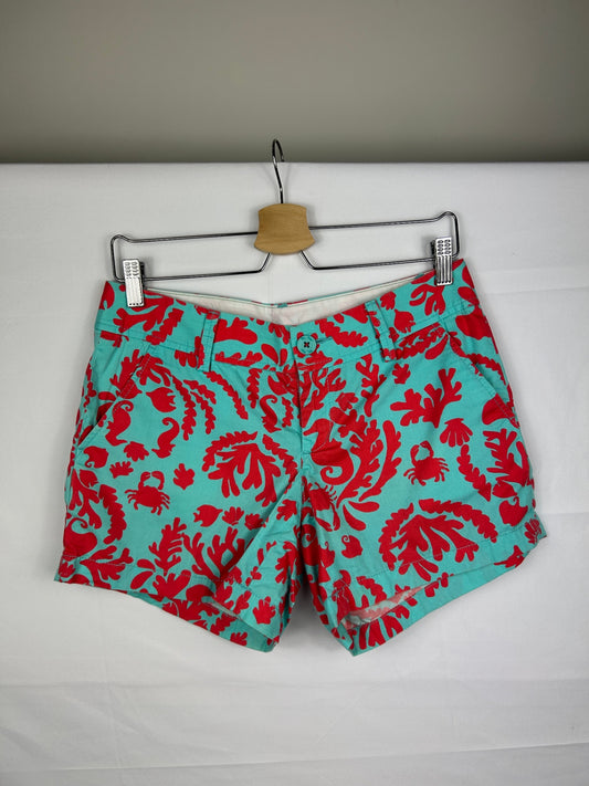 Lilly Pulitzer Shorts 4 Turquoise and red