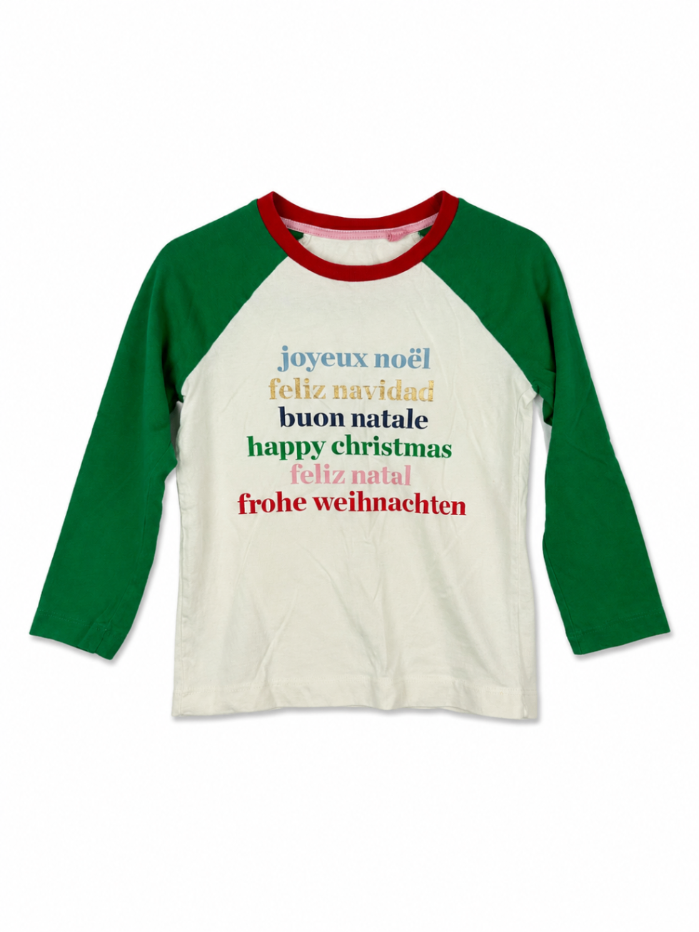 Boden Long Sleeve T-Shirt 116 White, Green, Red, Blue, Gold, Pink