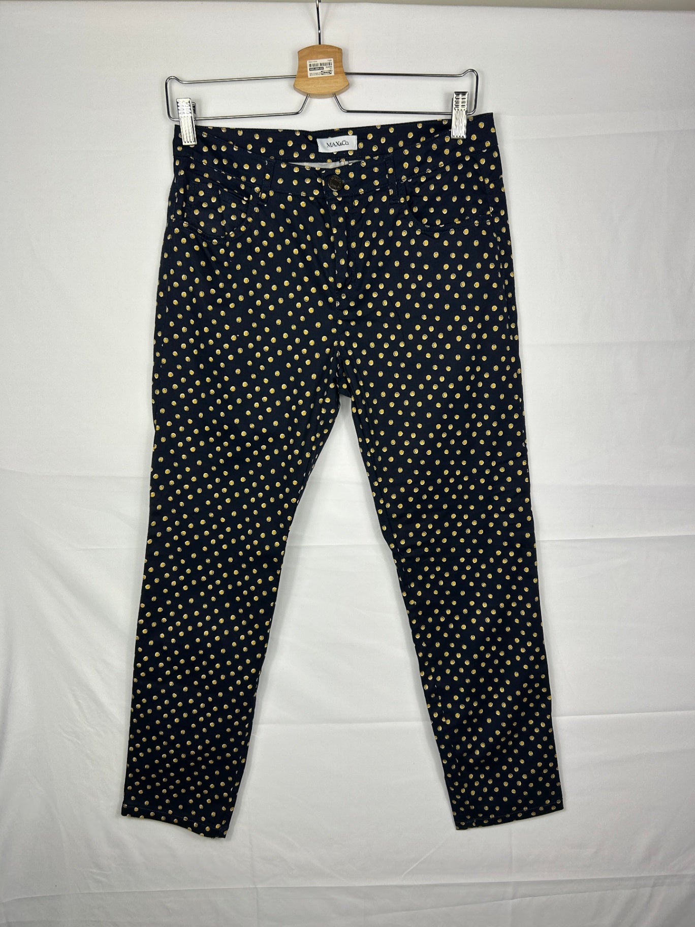 MAX & Co. Jeans M Navy blue with beige polka dots