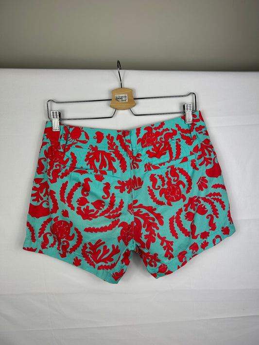 Lilly Pulitzer Shorts 4 Turquoise and red