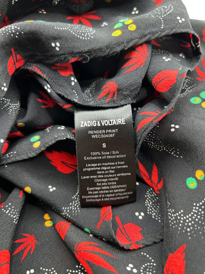 Zadig & Voltaire Dress S Black with red and multicolored pattern