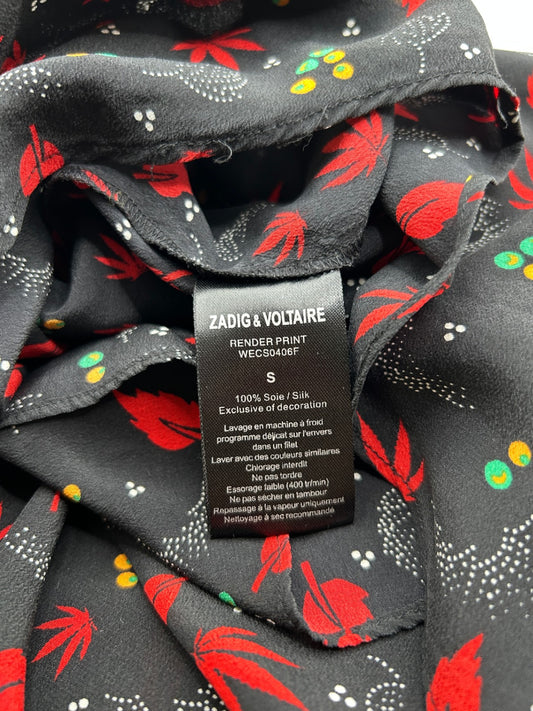 Zadig & Voltaire Dress S Black with red and multicolored pattern