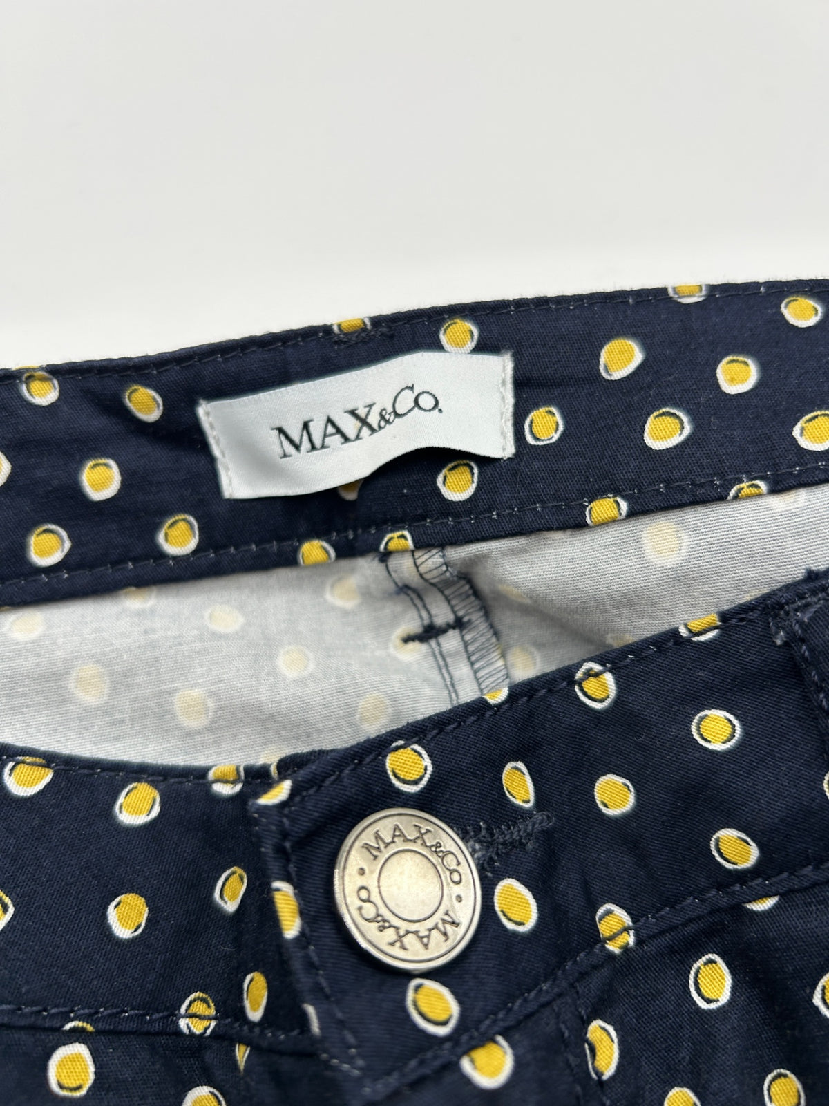 MAX & Co. Jeans M Navy blue with beige polka dots