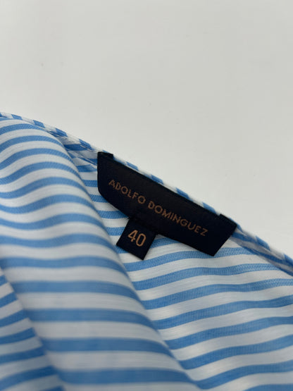 Adolfo Dominguez Shirt 40 Blue and white