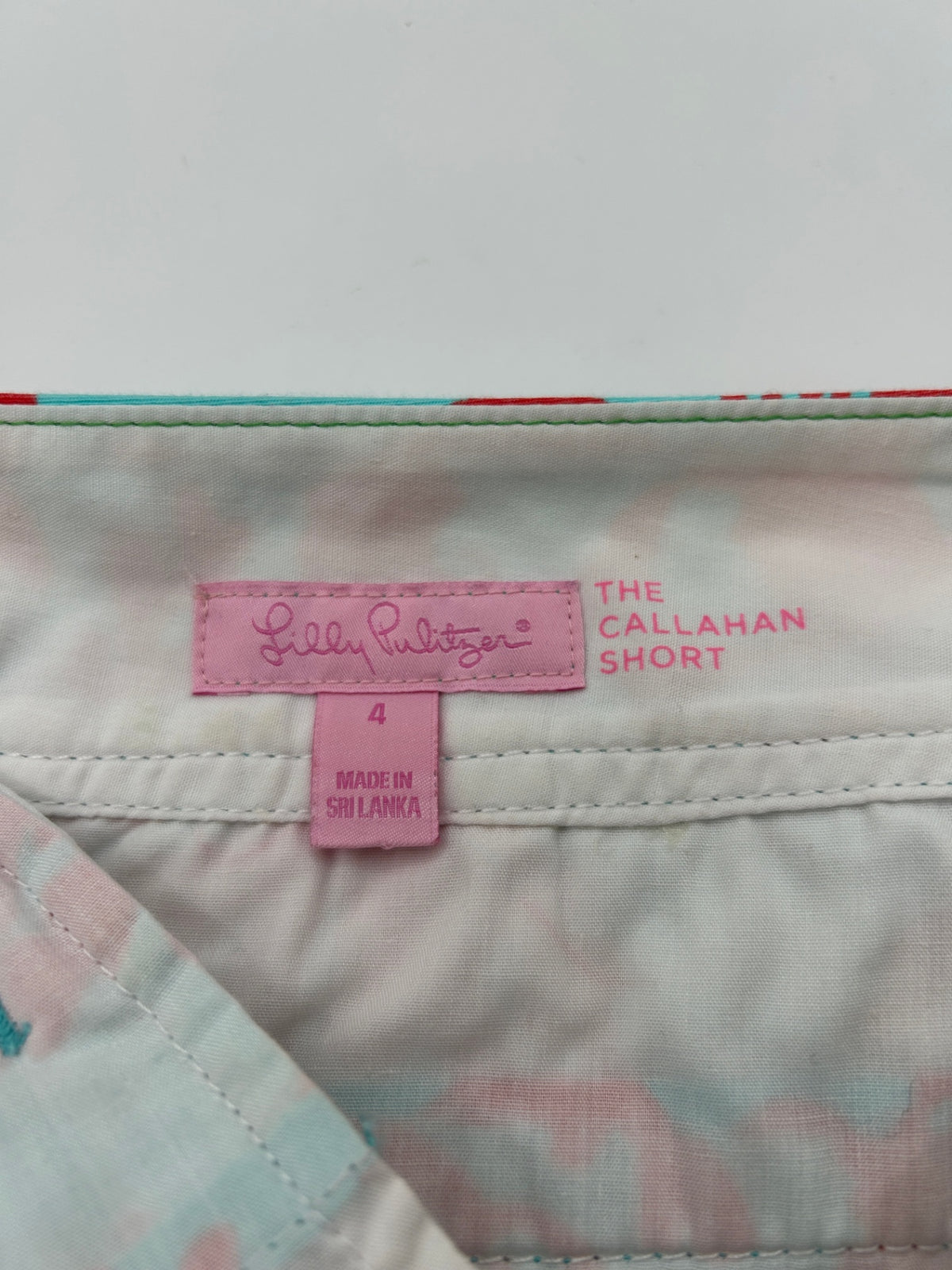 Lilly Pulitzer Shorts 4 Turquoise and red