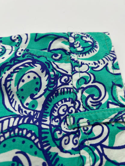 Unbranded or not visible Shorts Not visible Green and navy blue