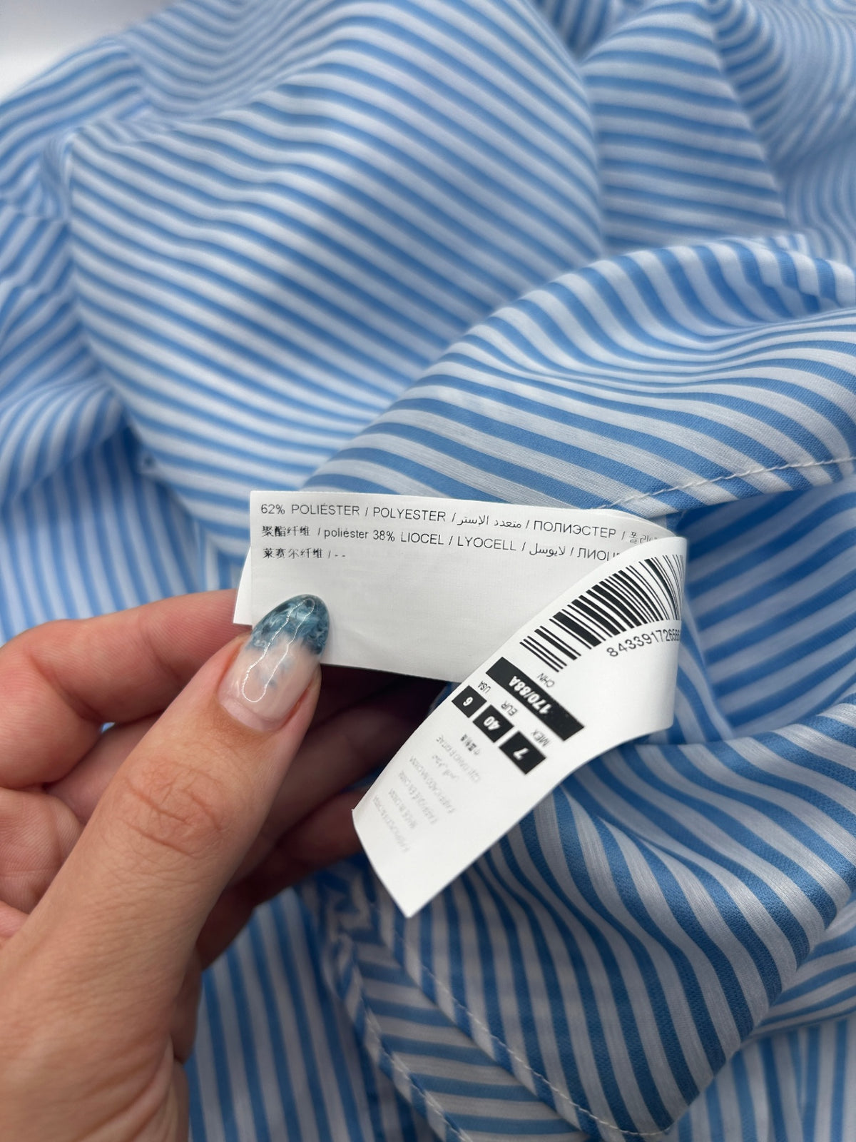 Adolfo Dominguez Shirt 40 Blue and white