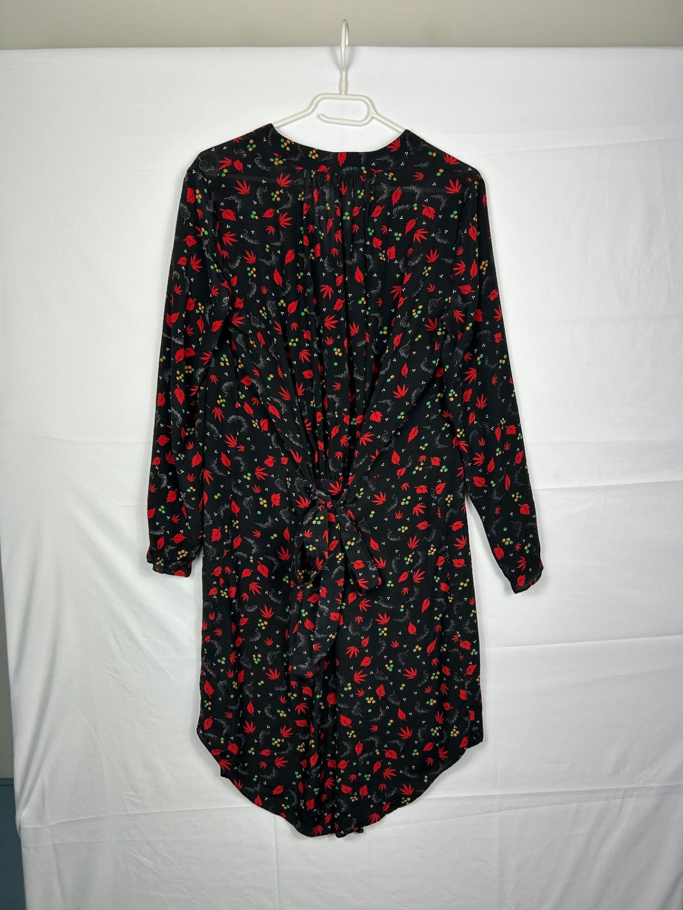Zadig & Voltaire Dress S Black with red and multicolored pattern