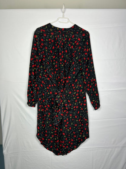 Zadig & Voltaire Dress S Black with red and multicolored pattern