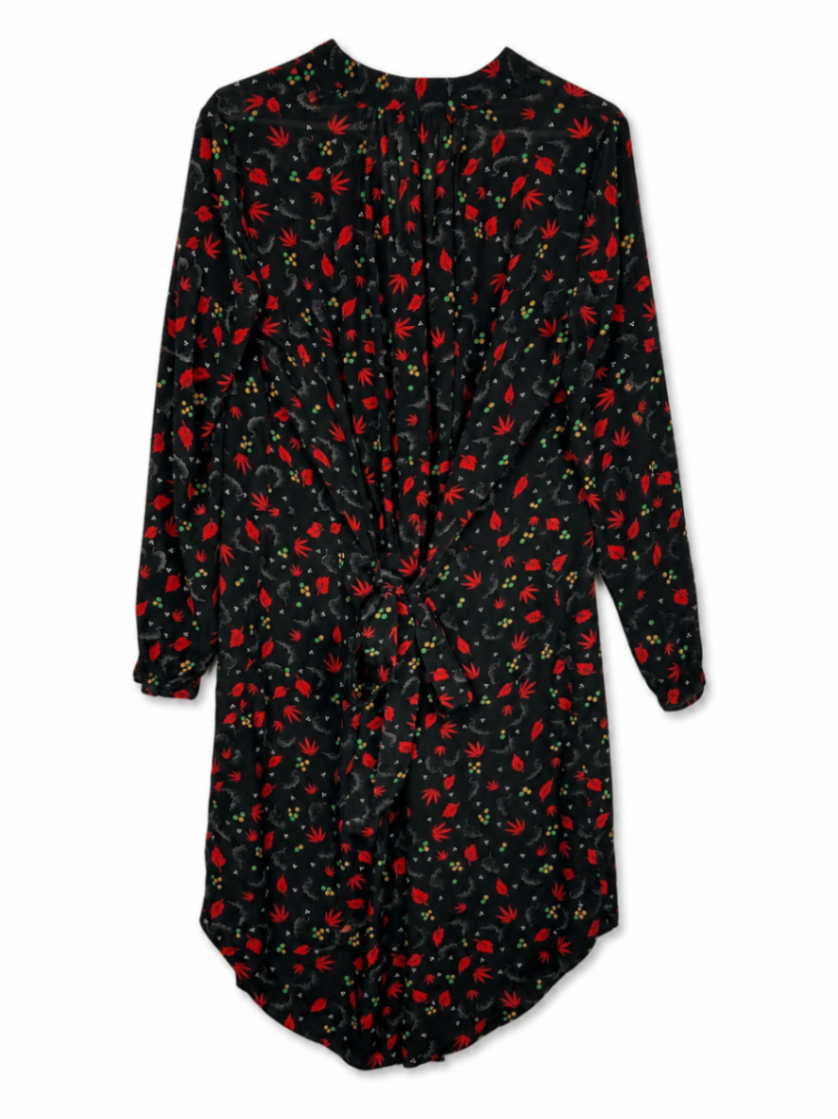 Zadig & Voltaire Dress S Black with red and multicolored pattern