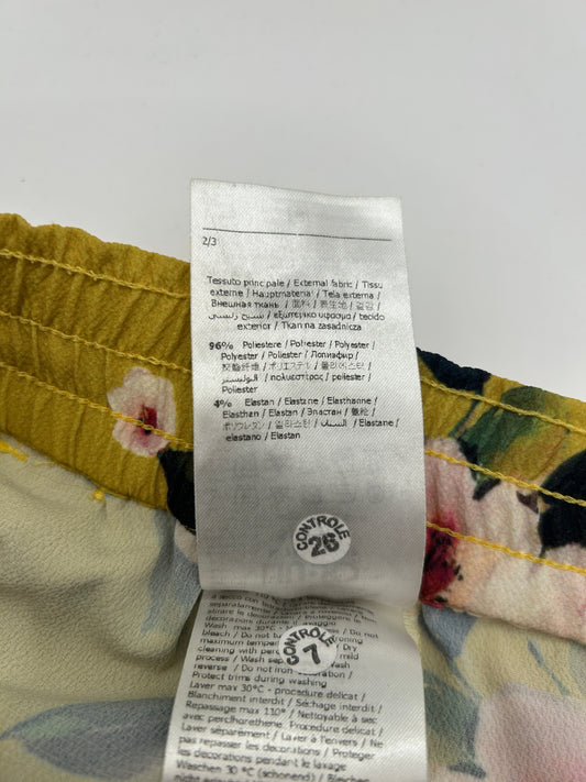 LIU JO Pants 40 Yellow with floral pattern
