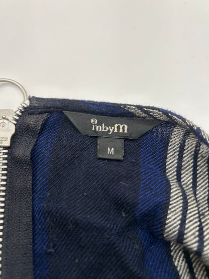 mbyM Dress shirt M Navy blue with white and light grey stripes