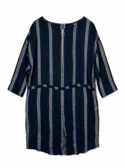 mbyM Dress shirt M Navy blue with white and light grey stripes