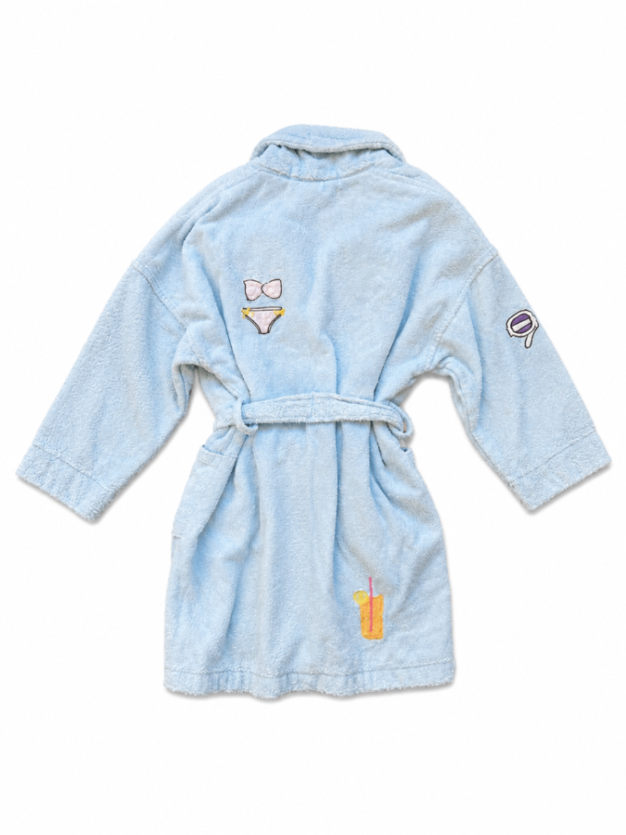 Aegean Apparel Bathrobe L Light blue