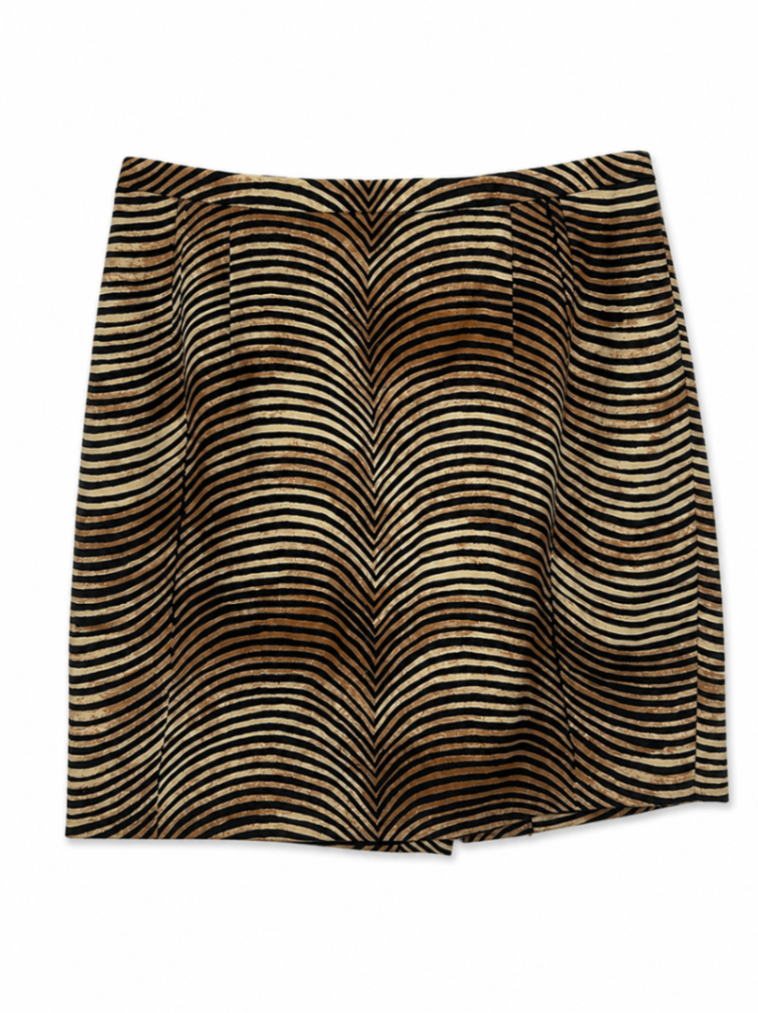 Todd Oldham Skirt 8 Beige and Black