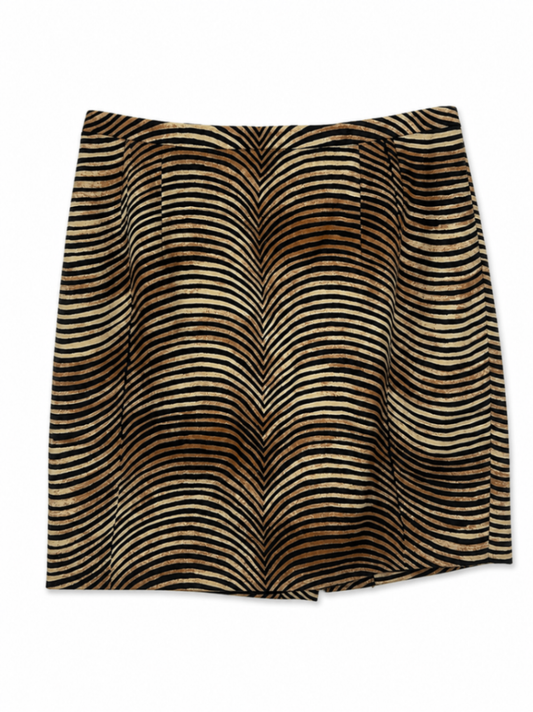 Todd Oldham Skirt 8 Beige and Black
