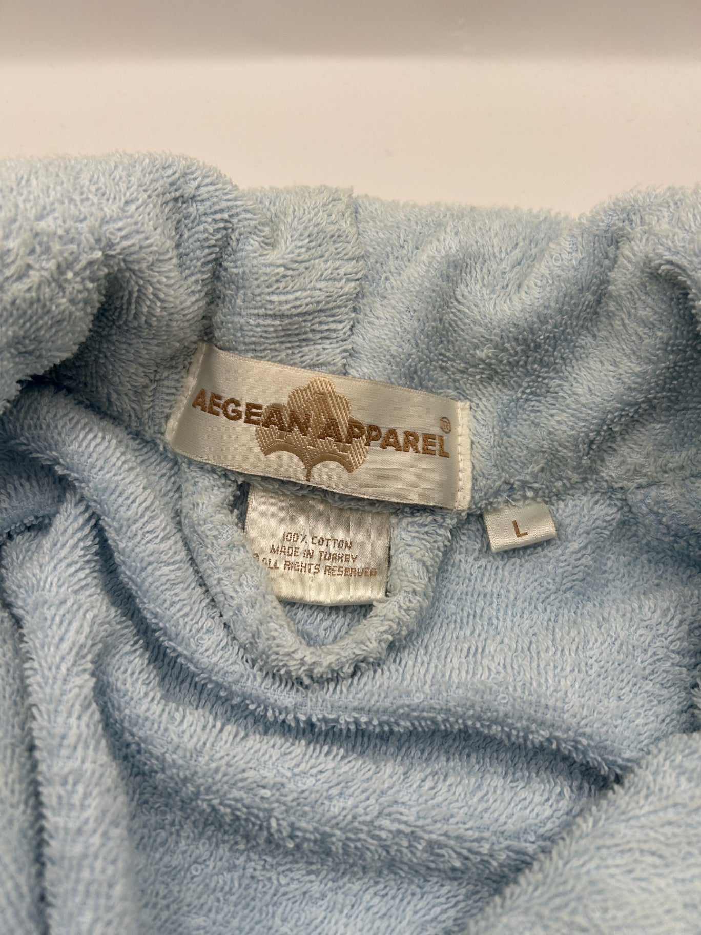 Aegean Apparel Bathrobe L Light blue