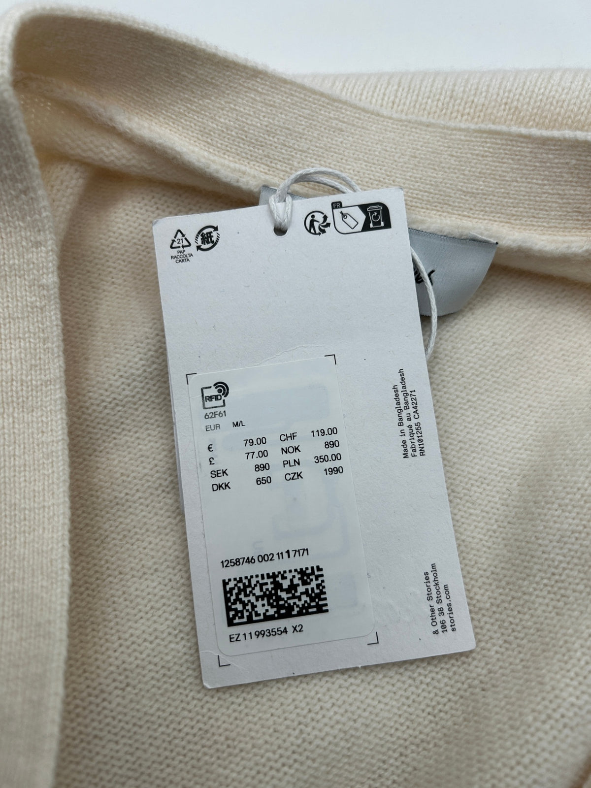 & other stories Cardigan L Cream