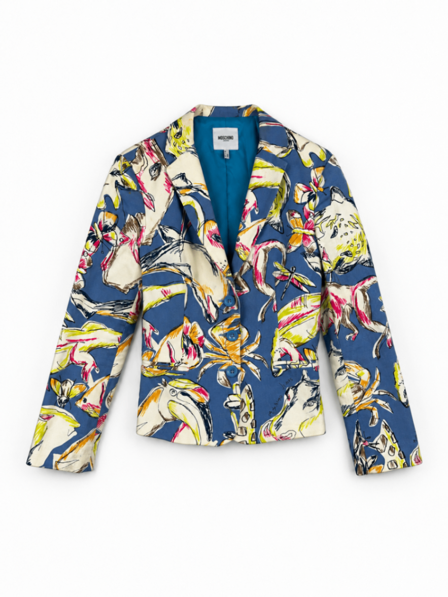 Moschino Jeans Jacket IT44 Multicolor (mainly blue, white, yellow, pink, brown, black)