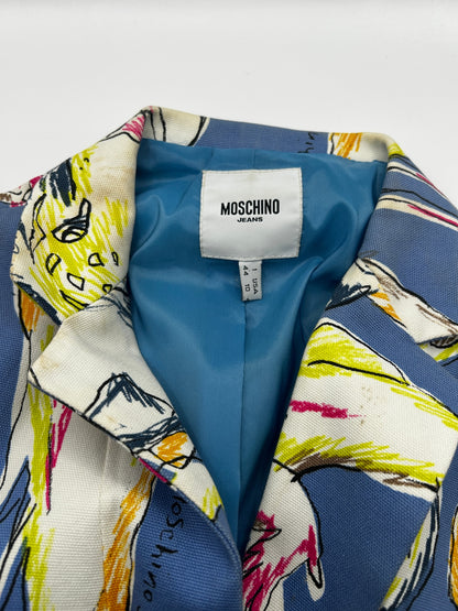 Moschino Jeans Jacket IT44 Multicolor (mainly blue, white, yellow, pink, brown, black)