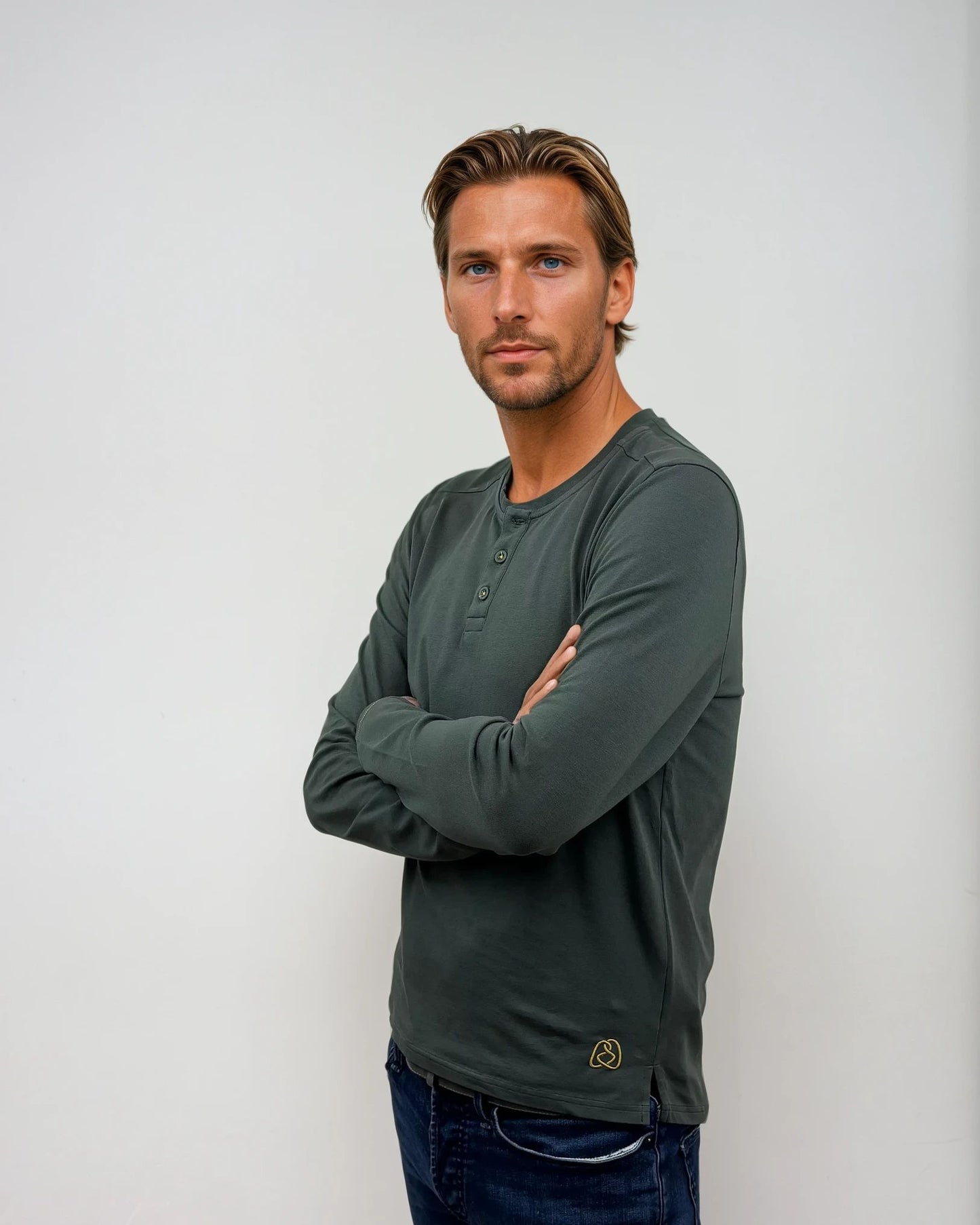 Circlo Timeless Henley - Cotton Blend with Honeycomb Detail