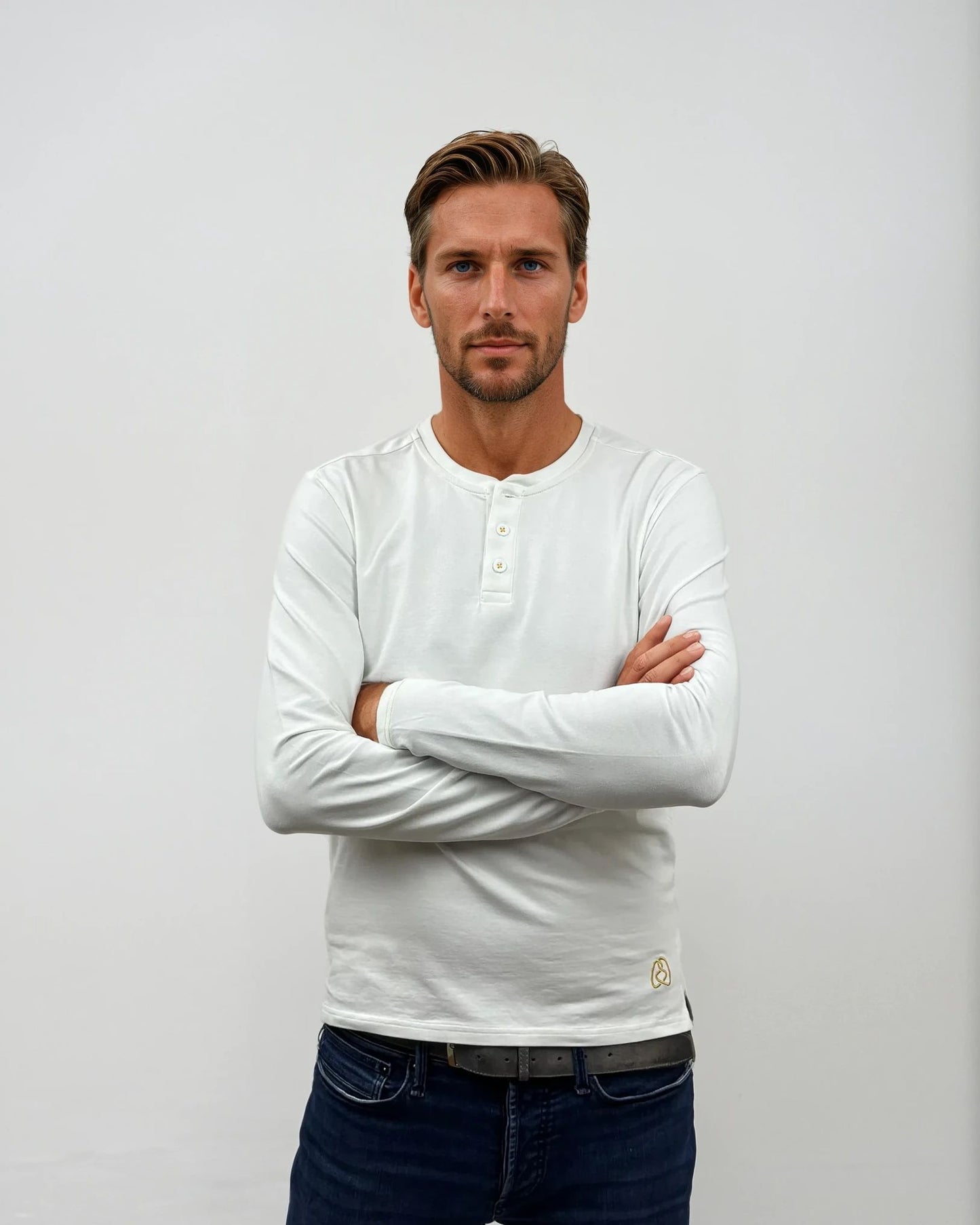 Circlo Timeless Henley - Cotton Blend with Honeycomb Detail