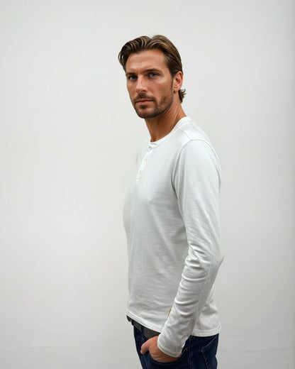 Circlo Timeless Henley - Cotton Blend with Honeycomb Detail
