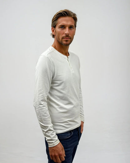 Circlo Timeless Henley - Cotton Blend with Honeycomb Detail