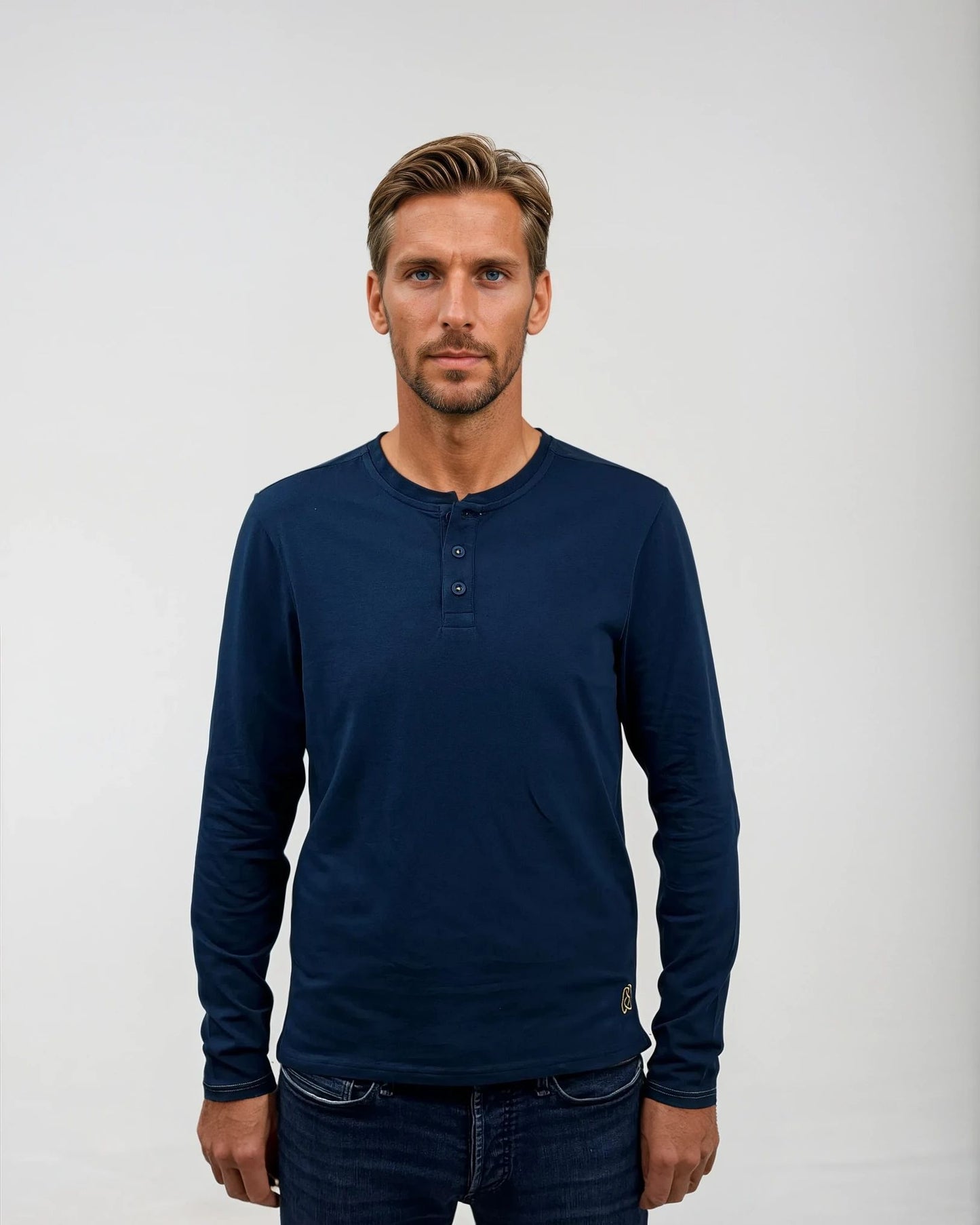 Circlo Timeless Henley - Cotton Blend with Honeycomb Detail