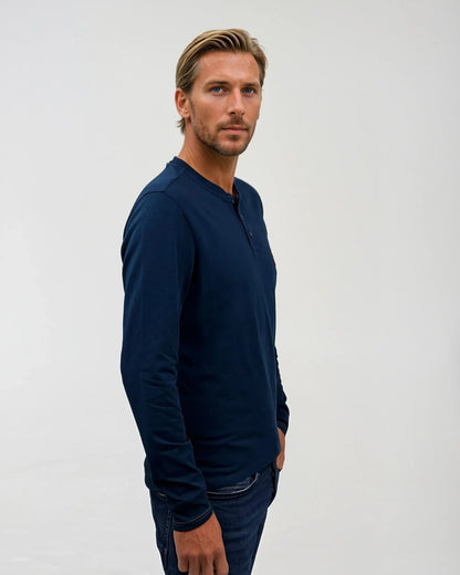 Circlo Timeless Henley - Cotton Blend with Honeycomb Detail