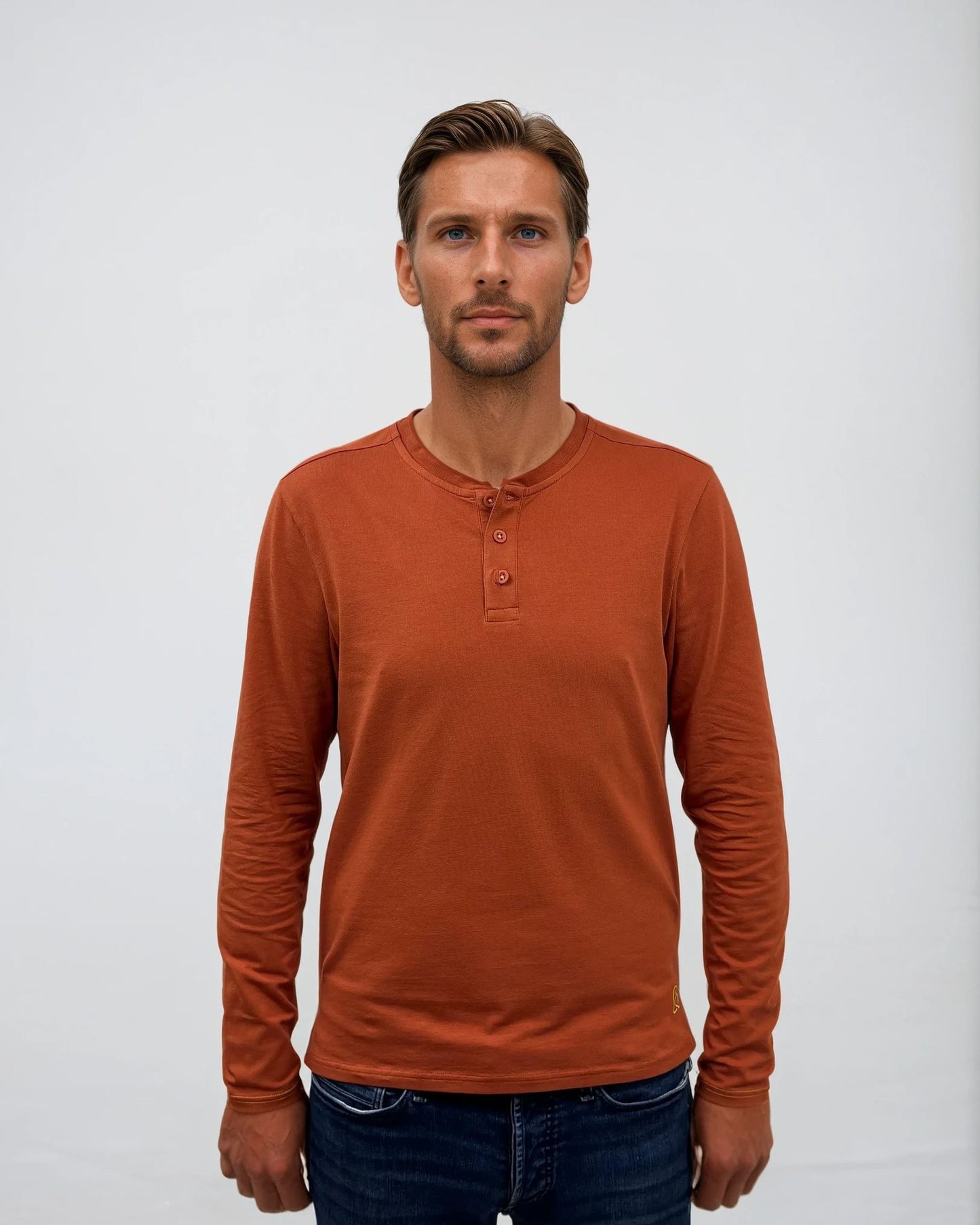 Circlo Timeless Henley - Cotton Blend with Honeycomb Detail