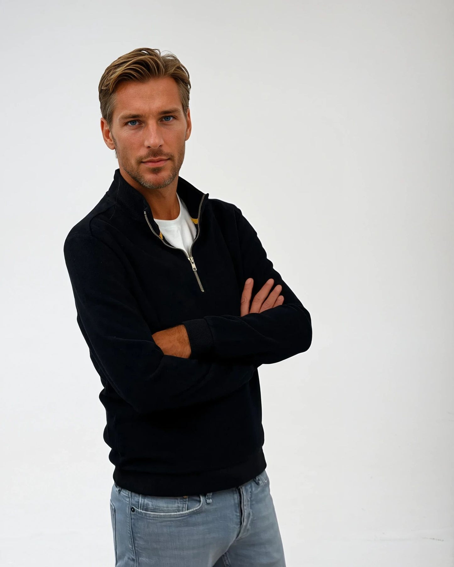Circlo Classic Zip Sweater - 100% Cotton Half-Zip